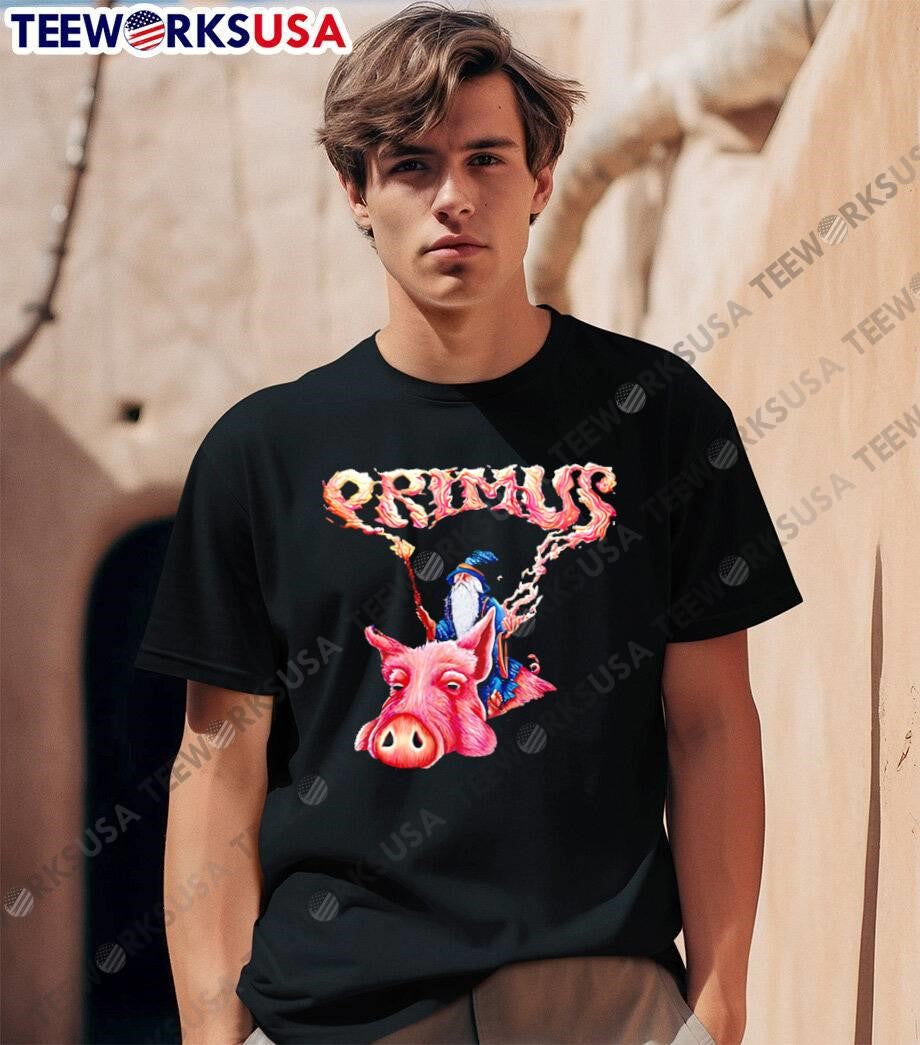 Primus band wizard riding pig fantasy band shirt