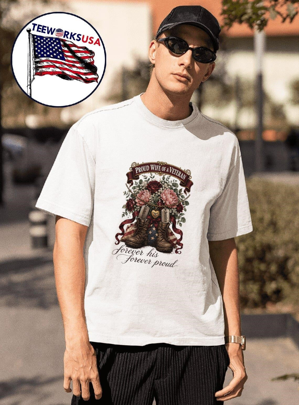 Proud Wife Of A Veteran Johnson Jessica Forever His Forever Proud Shirt