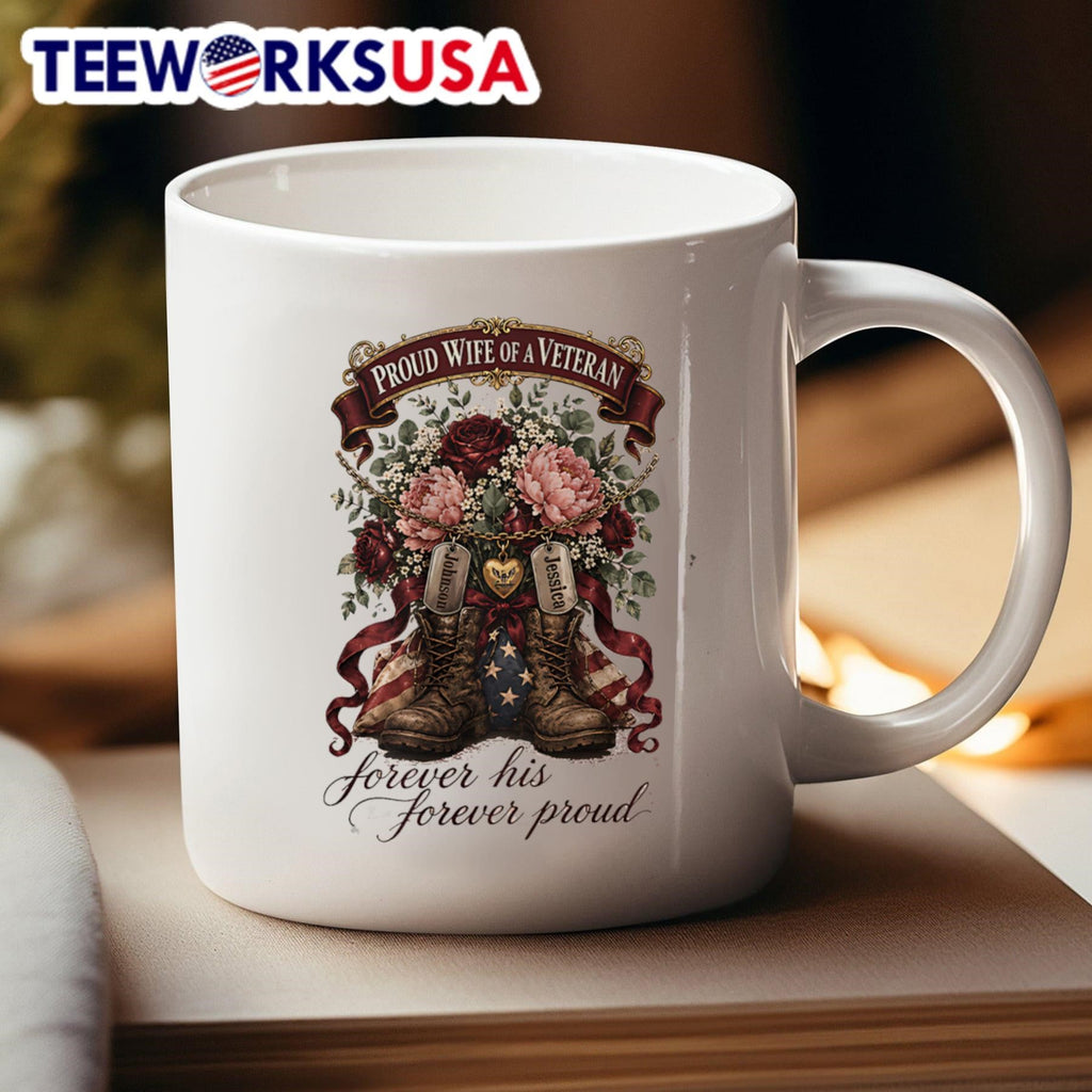 Proud Wife Of A Veteran Johnson Jessica Forever His Forever Proud Shirt