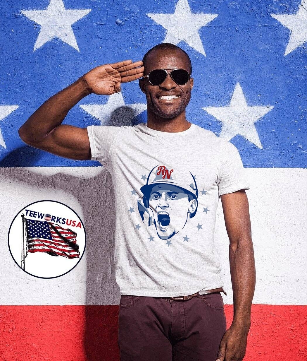 RN Baseball Player Shouting T-Shirt
