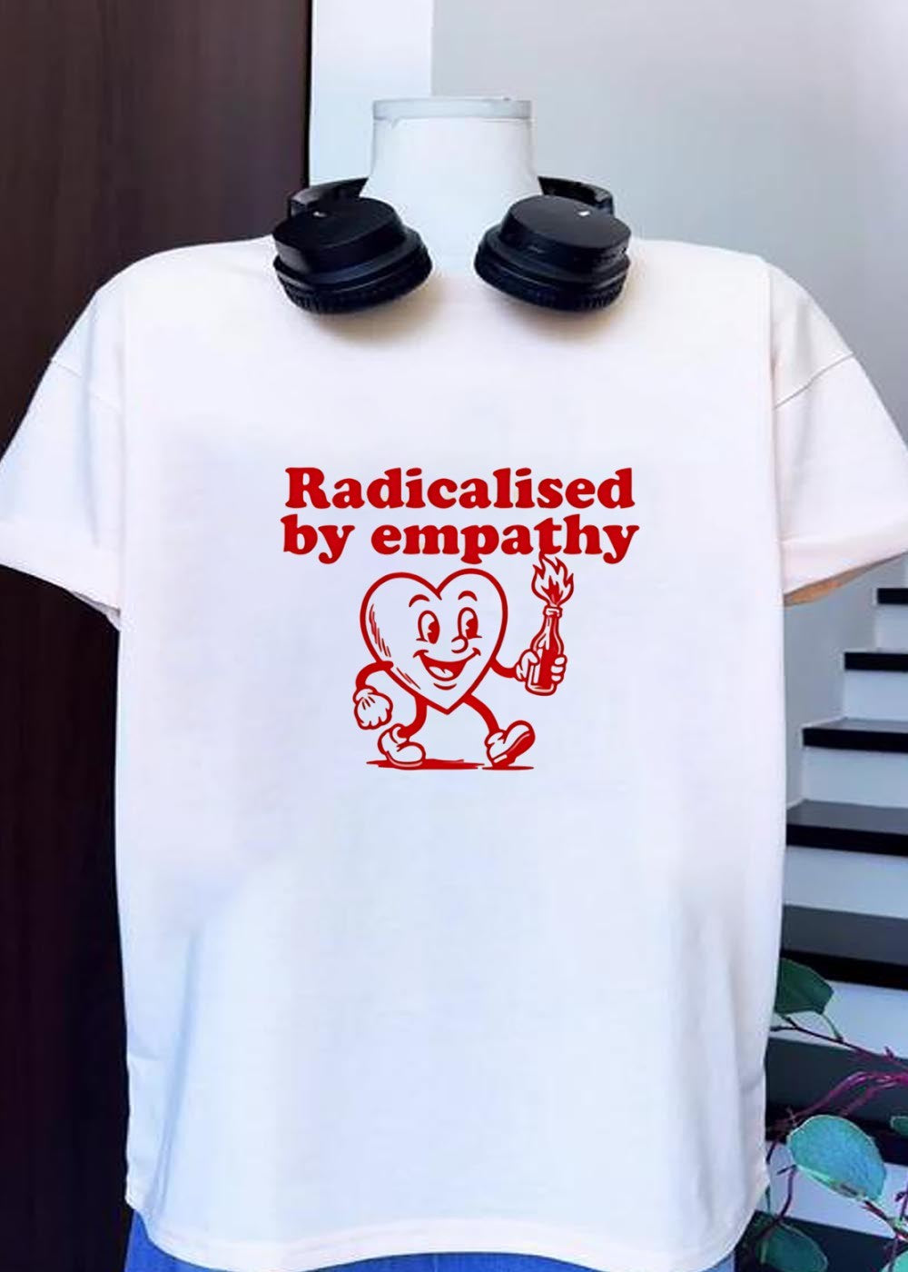Radicalised by Empathy Heart Molotov Cocktail T-Shirt