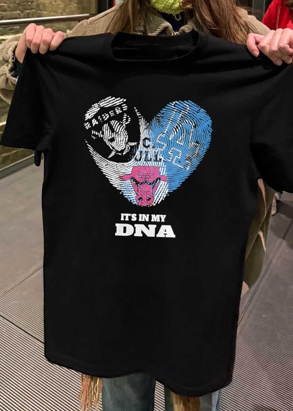 Raiders Dodgers Bulls It Is In My DNA Sports Fan T-Shirt
