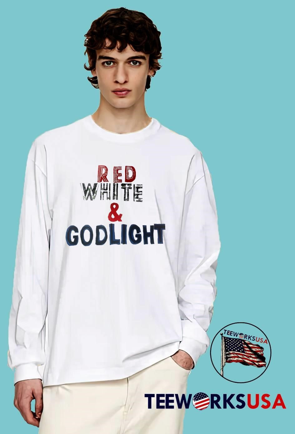 Red White and Godlight Patriotic Graphic T-Shirt