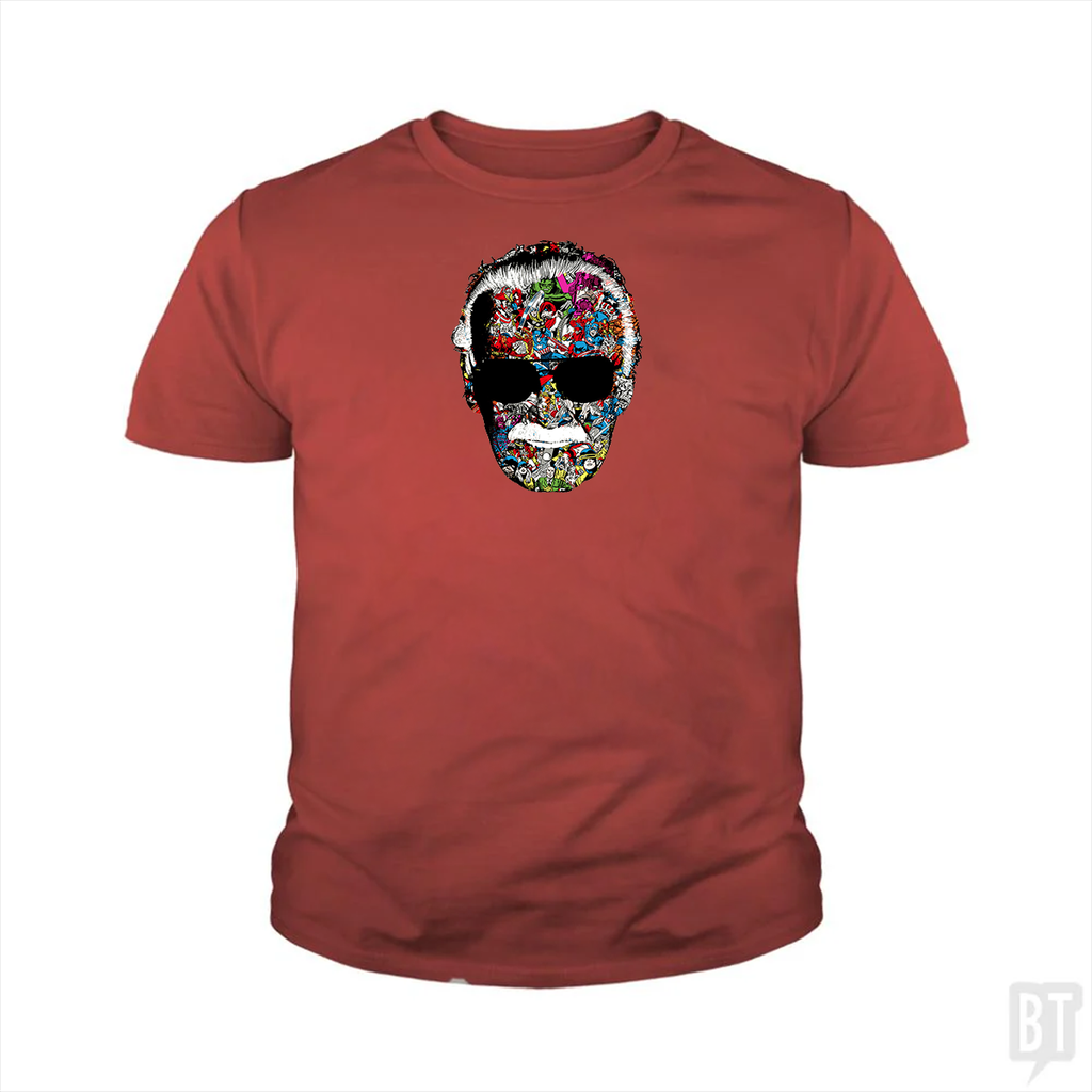 Stan Lee Man of Many Faces Kids Shirt