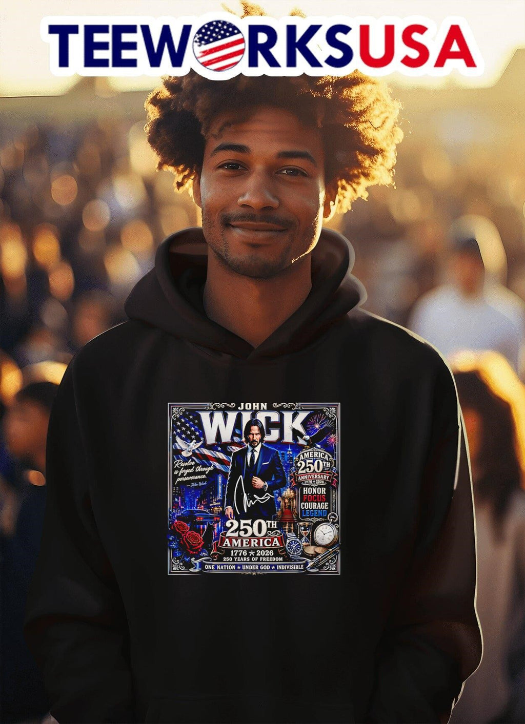Resolve Is Forged Through Perseverance John Wick America 250Th Anniversary Shirt