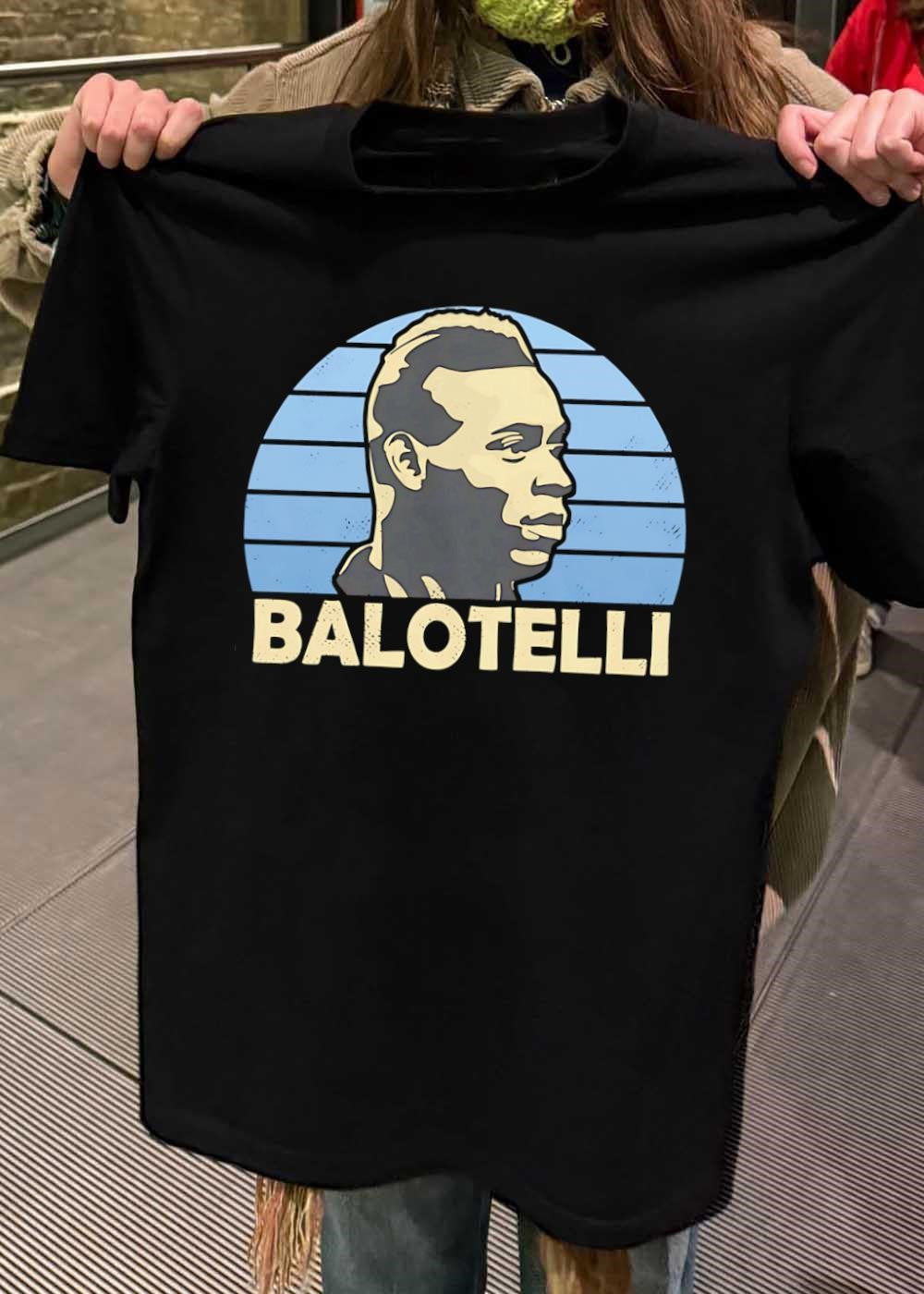 Retro Style Portrait Balotelli Italian Footballer T-Shirt