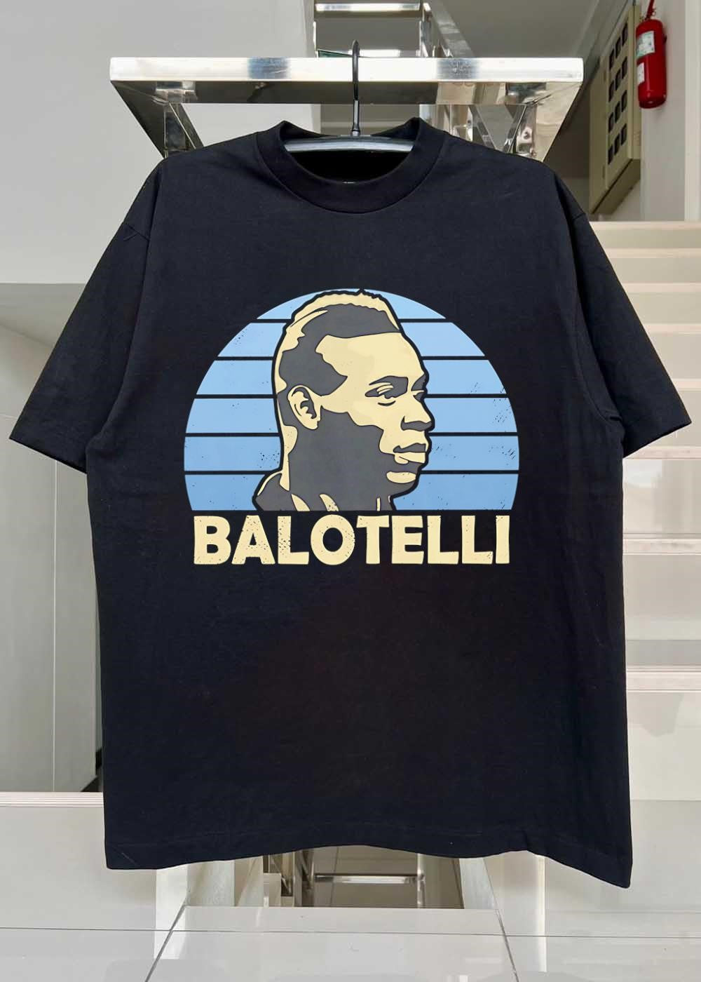Retro Style Portrait Balotelli Italian Footballer T-Shirt