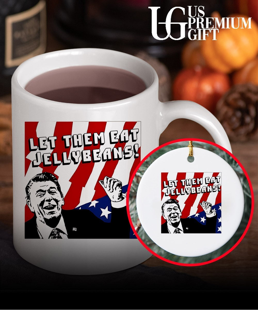 Ronald Reagan let them eat jellybeans American flag shirt
