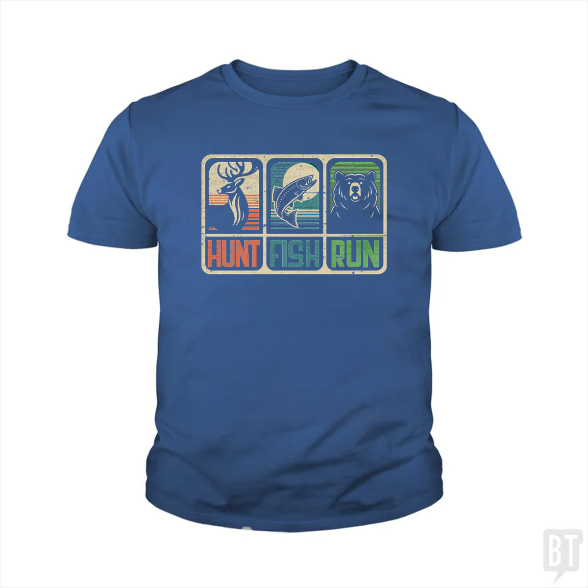 Hunt Fish Run Kids Shirt
