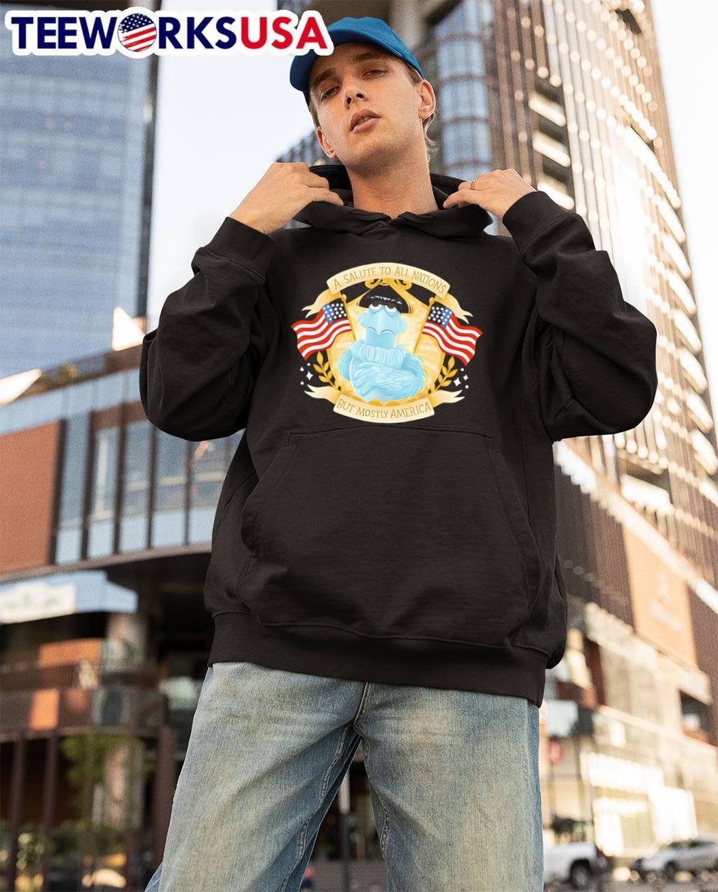Sam the Eagle Patriotic Salute to All Nations but Mostly America T-Shirt