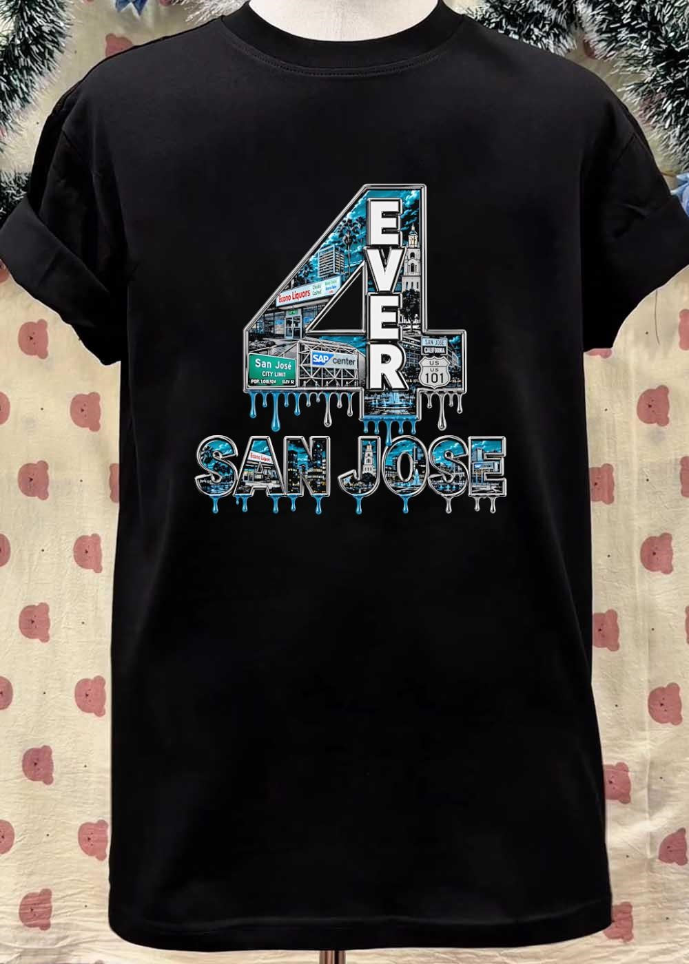 San Jose Apparel 4 Ever San Jose Econo Liquors SAP Center US 101 T-Shirt
