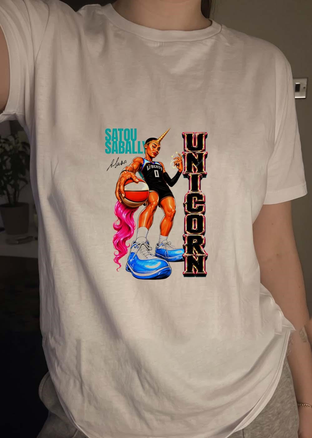 Satou Sabally Unicorn Basketball Liberty T-Shirt