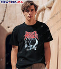 Sewer Person Skull Grunge Print T-Shirt