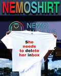 She needs to delete her inbox shirt