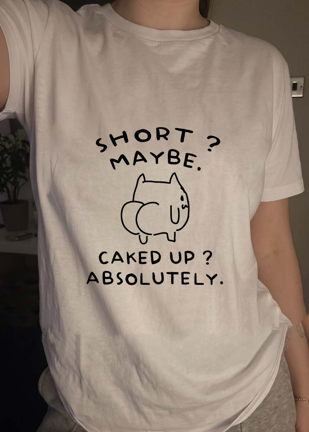 Short Maybe Caked Up Absolutely Cat T-Shirt