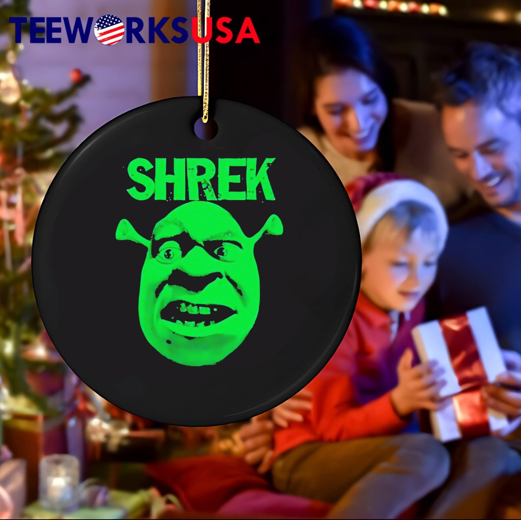 Shrek Character Face Green Neon Art T-Shirt
