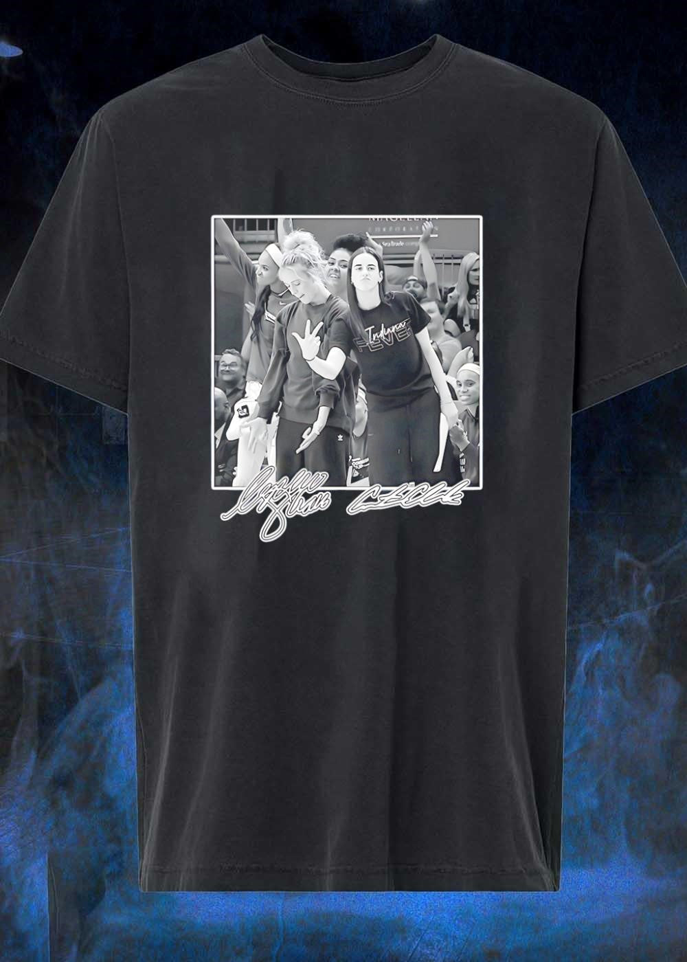 Signature Indiana Fever Players Hand Sign Black T-Shirt