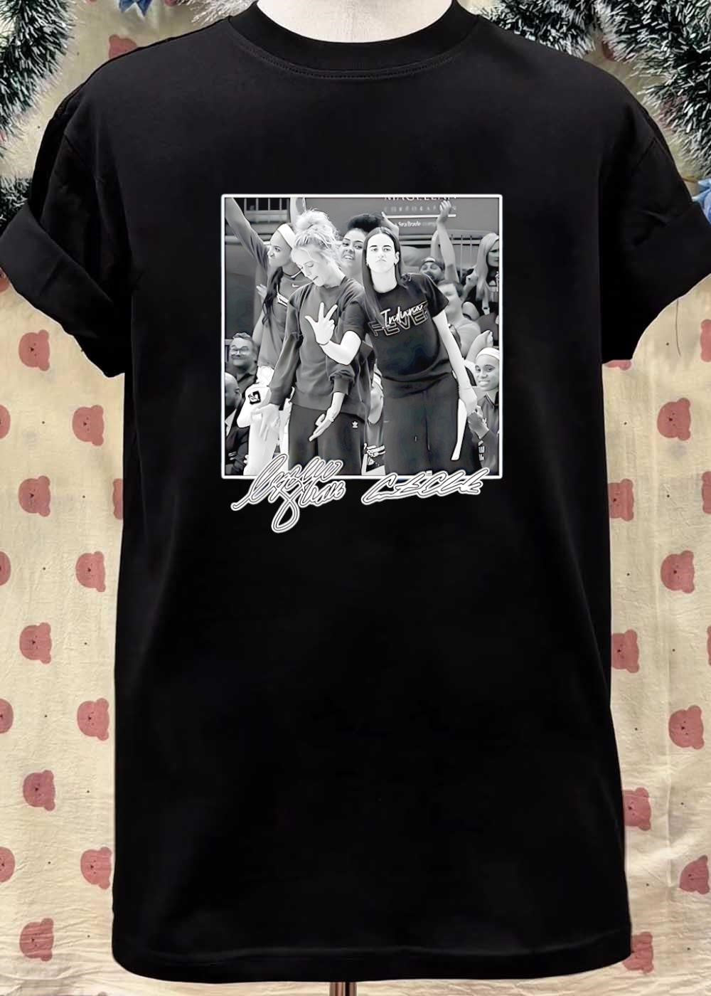 Signature Indiana Fever Players Hand Sign Black T-Shirt