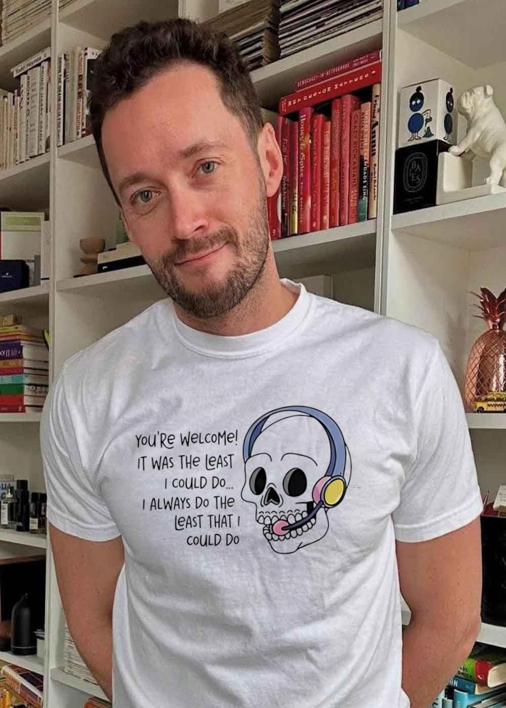 Skeleton Customer Service Agent Doing The Least T-Shirt
