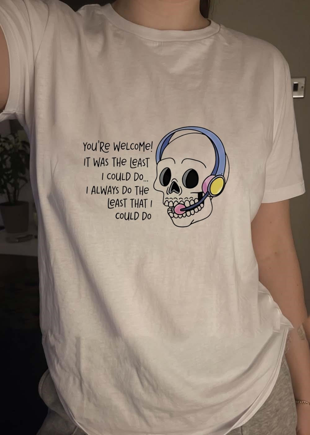 Skeleton Customer Service Agent Doing The Least T-Shirt