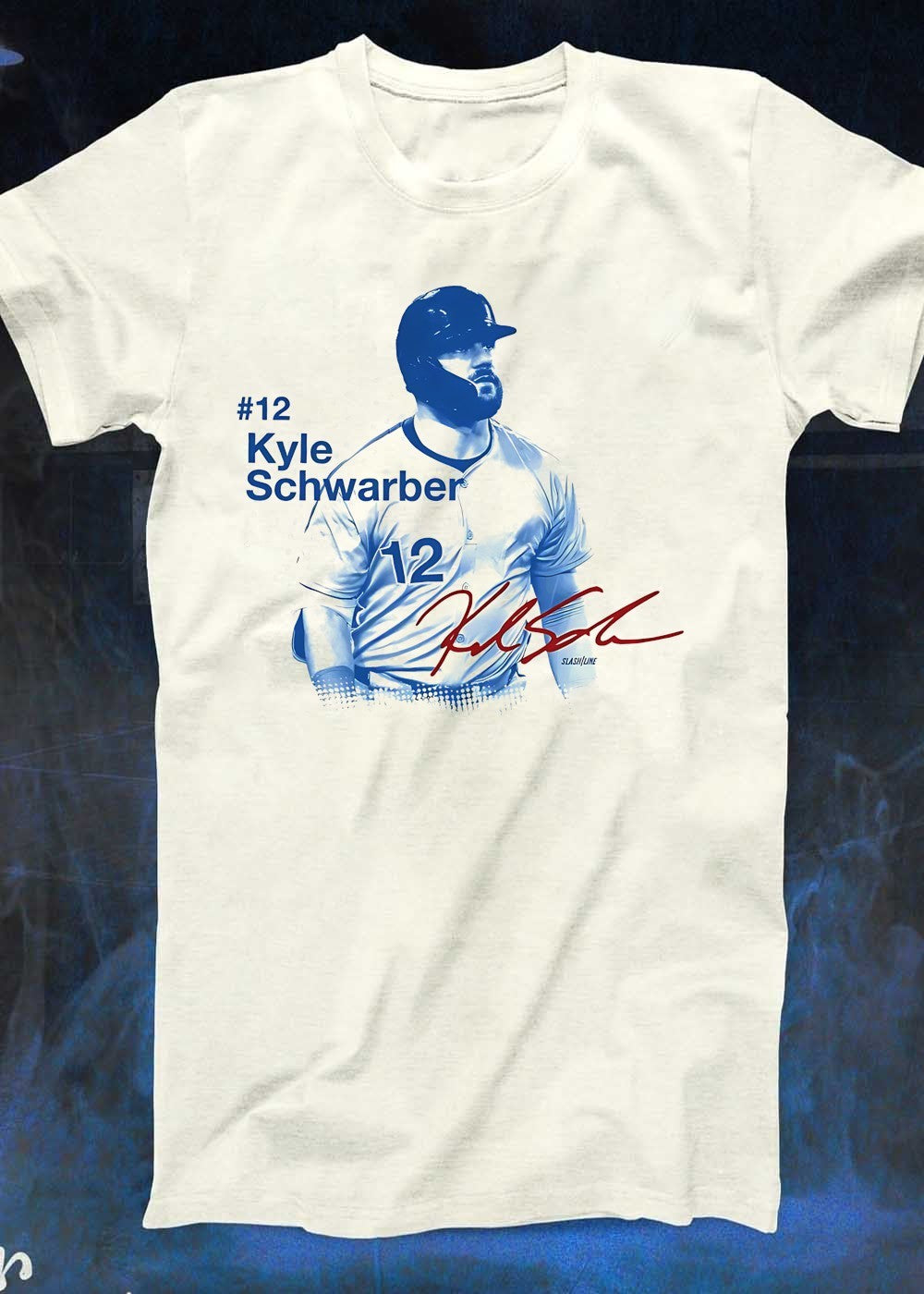 Slash Line Kyle Schwarber 12 Signature Baseball Player T-Shirt