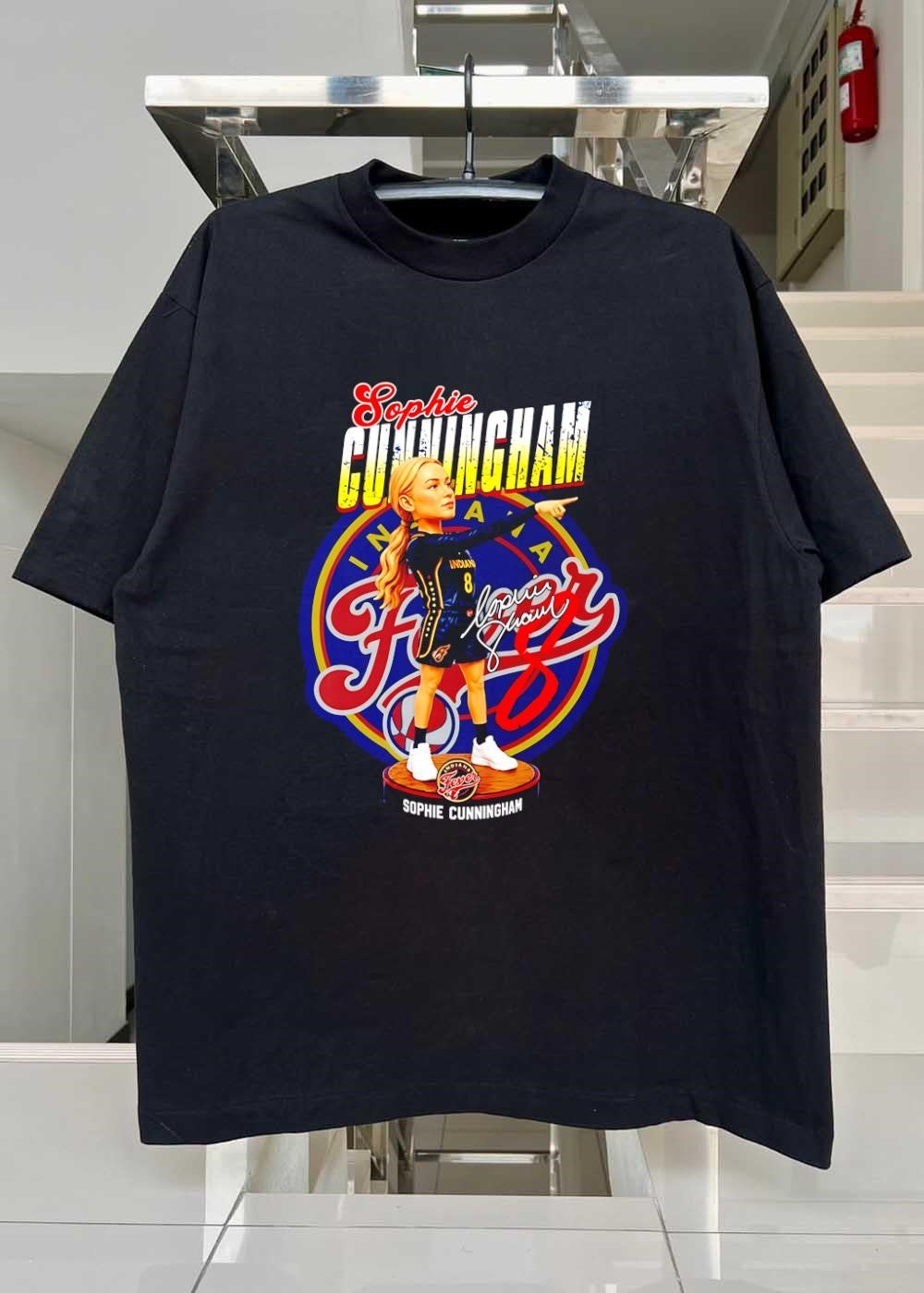 Sophie Cunningham Bobblehead Pointing Indiana Fever T-Shirt