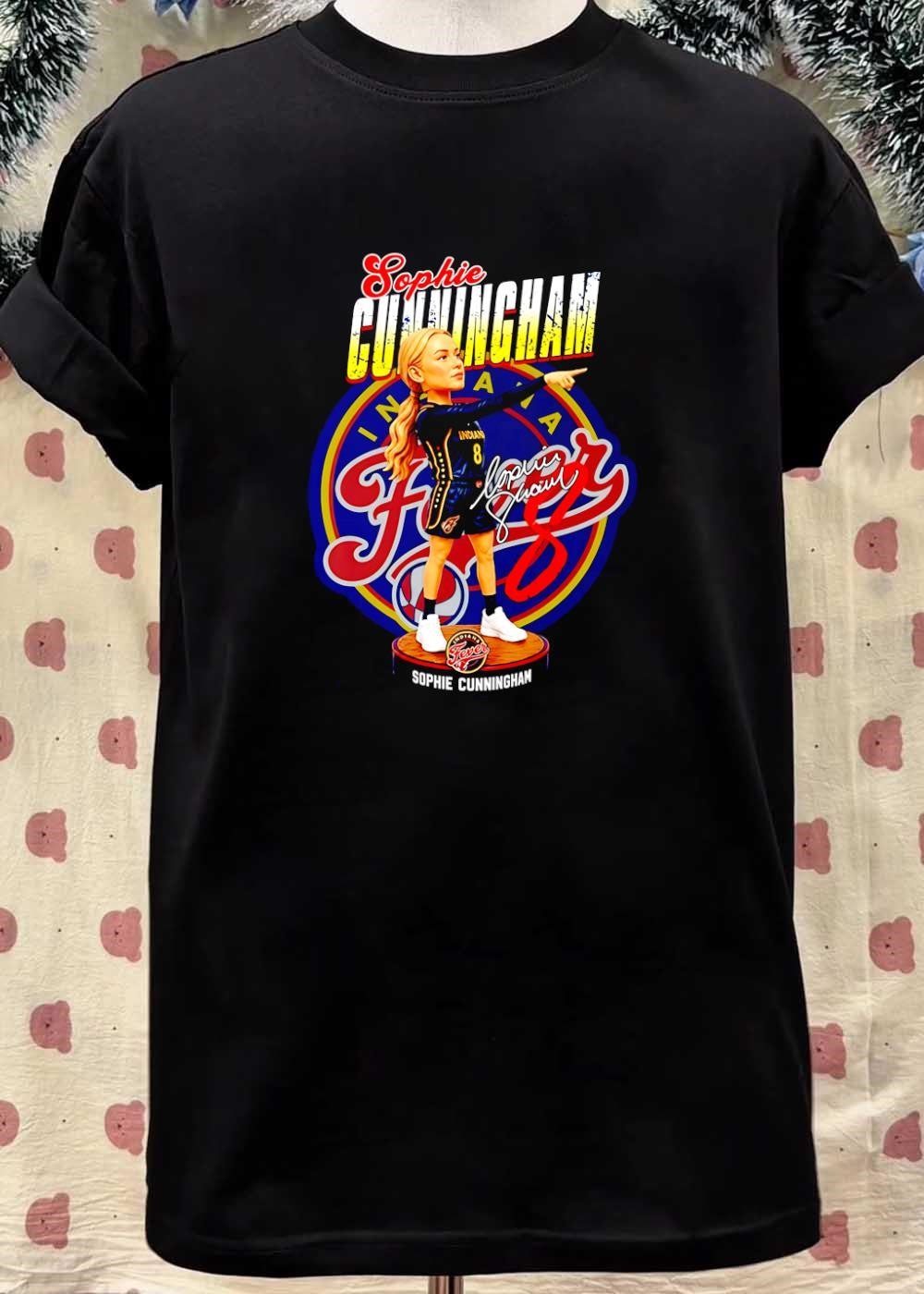 Sophie Cunningham Bobblehead Pointing Indiana Fever T-Shirt