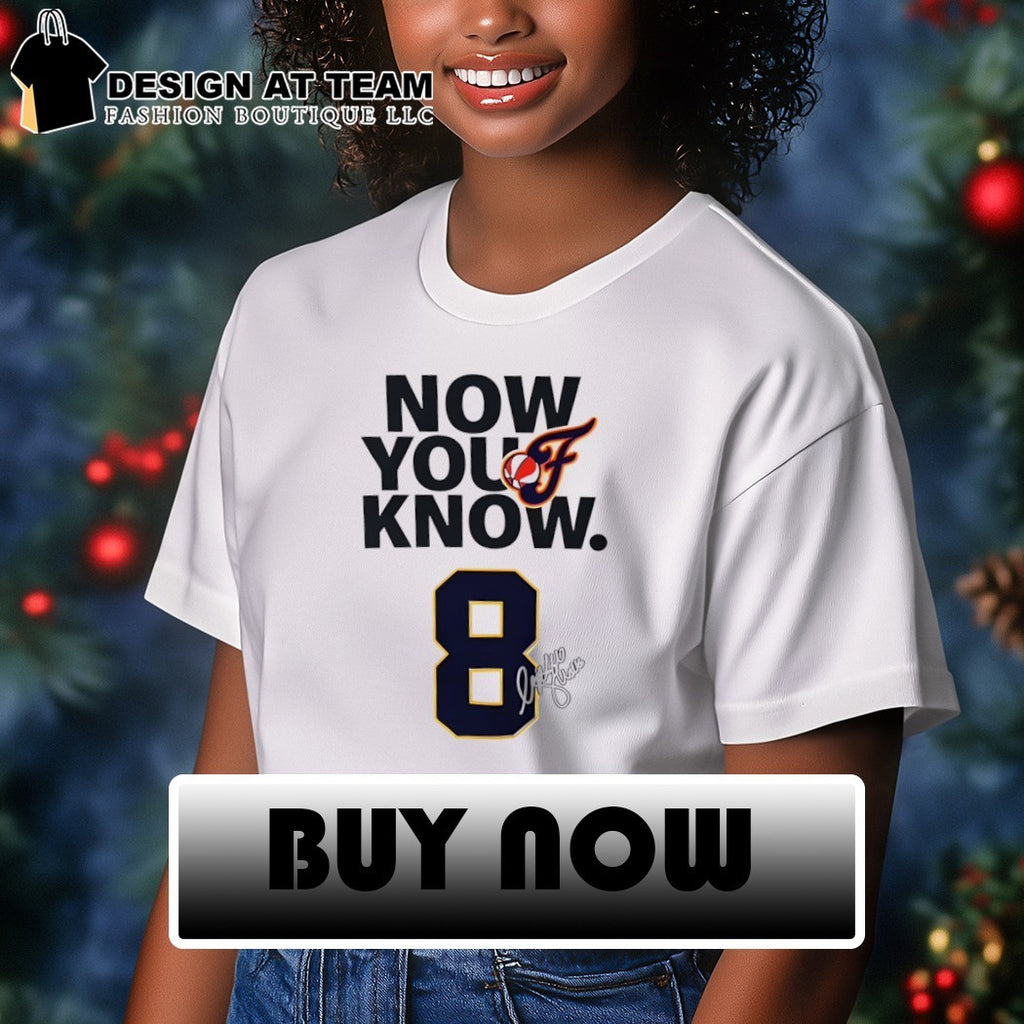 Sophie Cunningham Indiana Fever 8 signature Now You Know with logo shirt