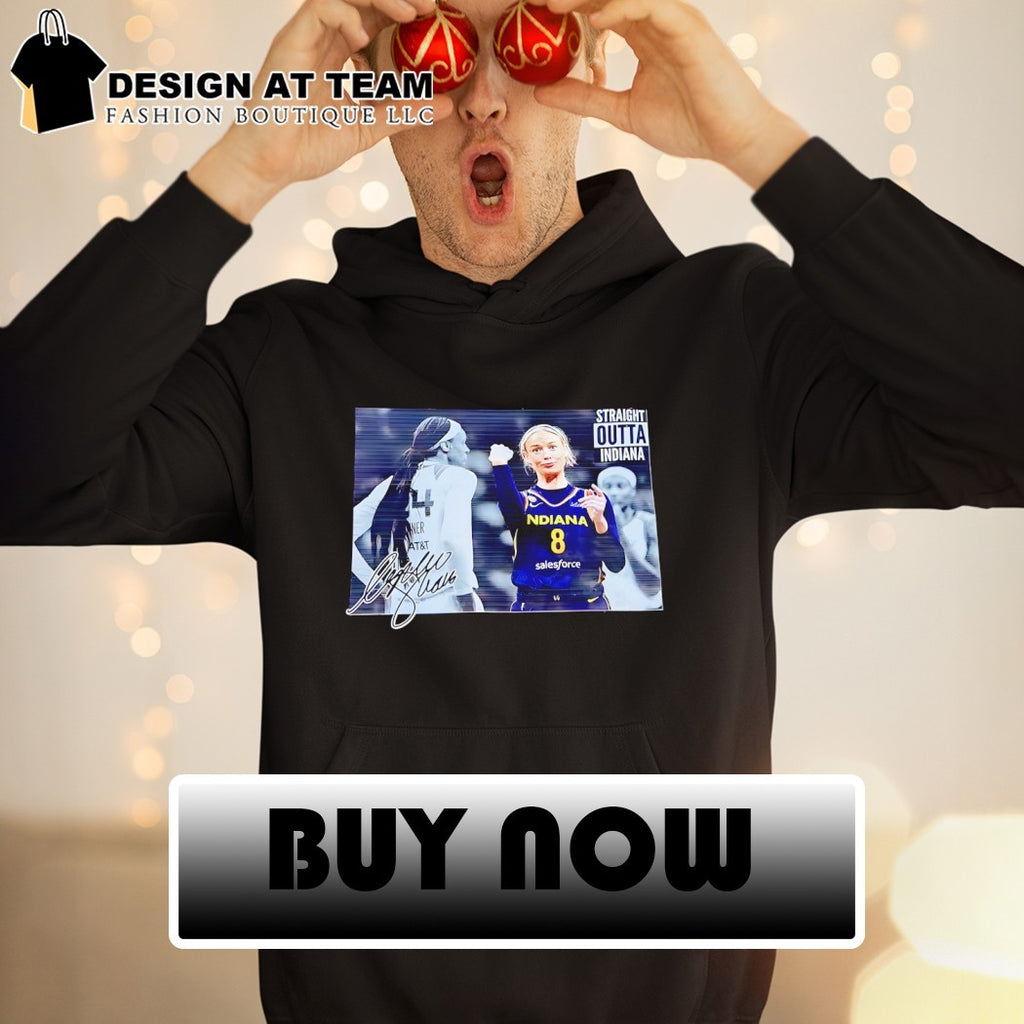 Sophie Cunningham Indiana Fever signature poster Straight Outta Indiana basketball shirt