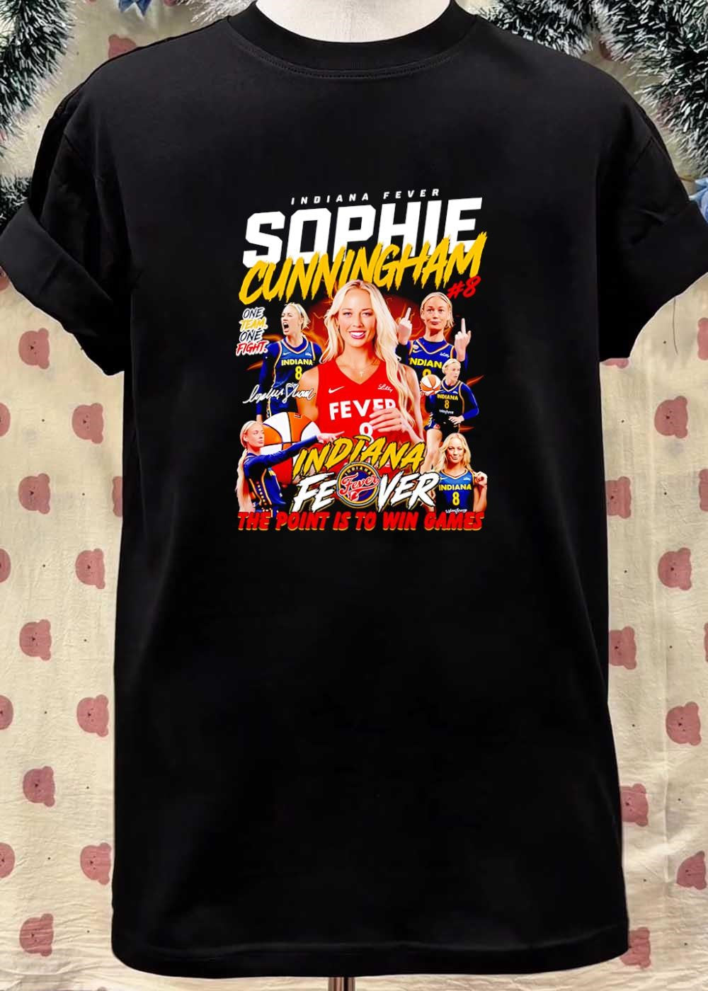 Sophie Cunningham Signature One Team Fight The Point Is to Win Games Indiana Fever Shirt
