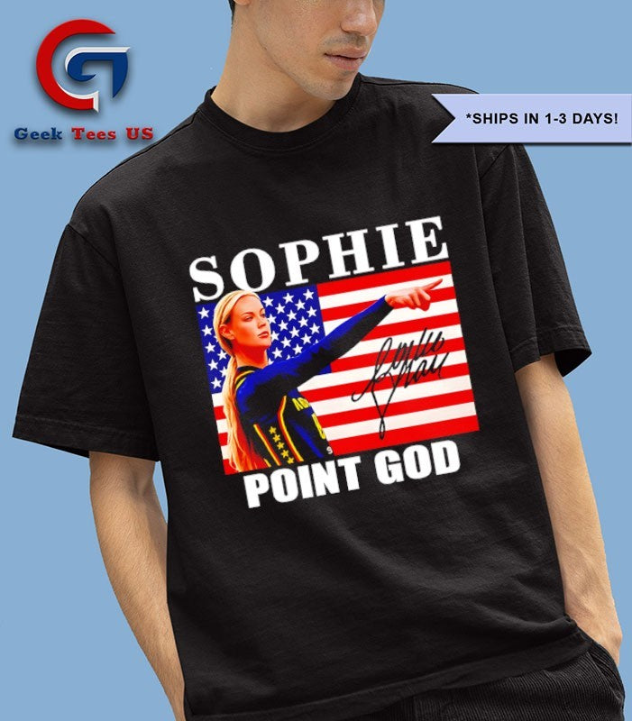 Sophie Cunningham point God Indiana Fever American flag signature T-shirt