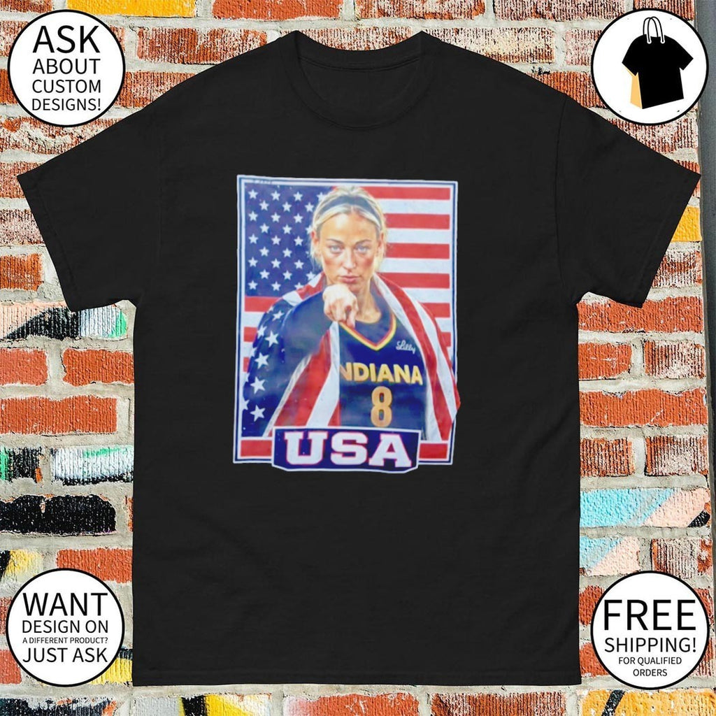 Sophie Cunningham silent finger pointing standoff USA Basketball shirt