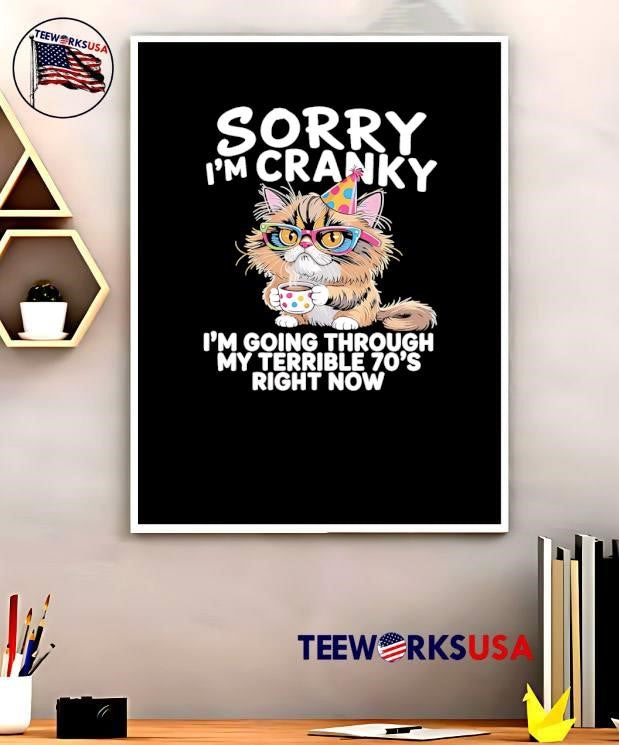 Sorry I am Cranky Going Through My Terrible 70s Right Now Cat T-Shirt