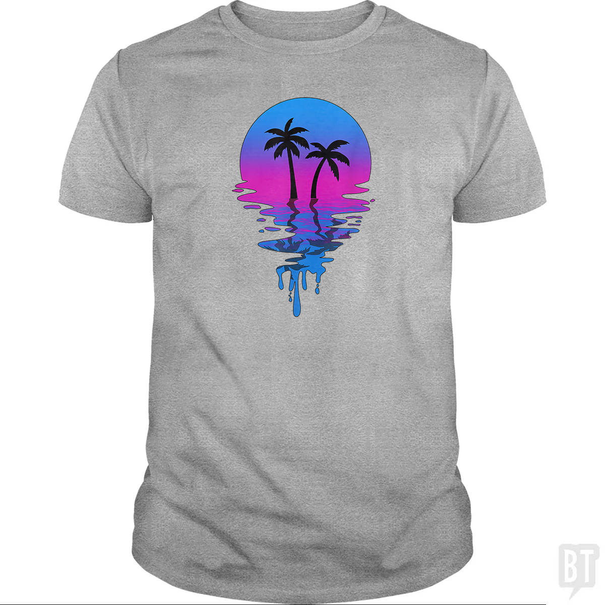 Vintage Retro Sunset Palm Tree