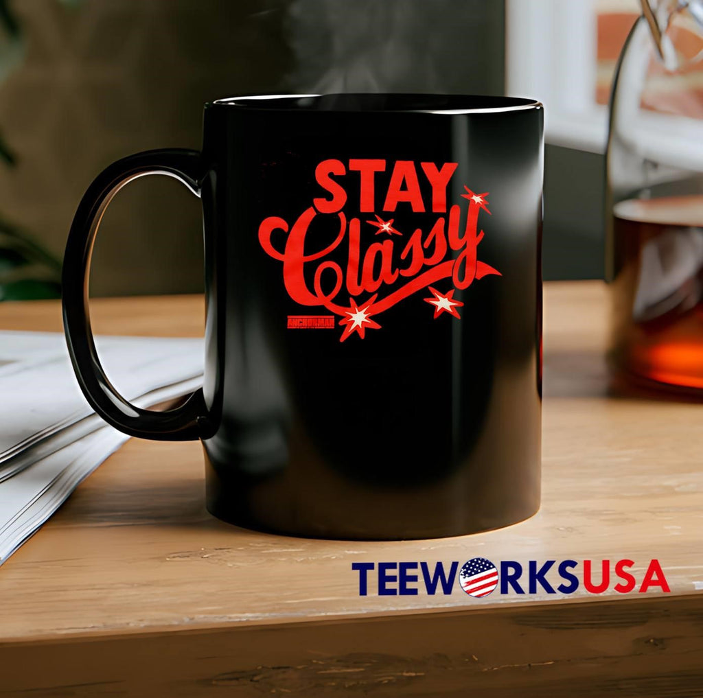 Stay Classy Anchorman movie Ron Burgundy quote shirt