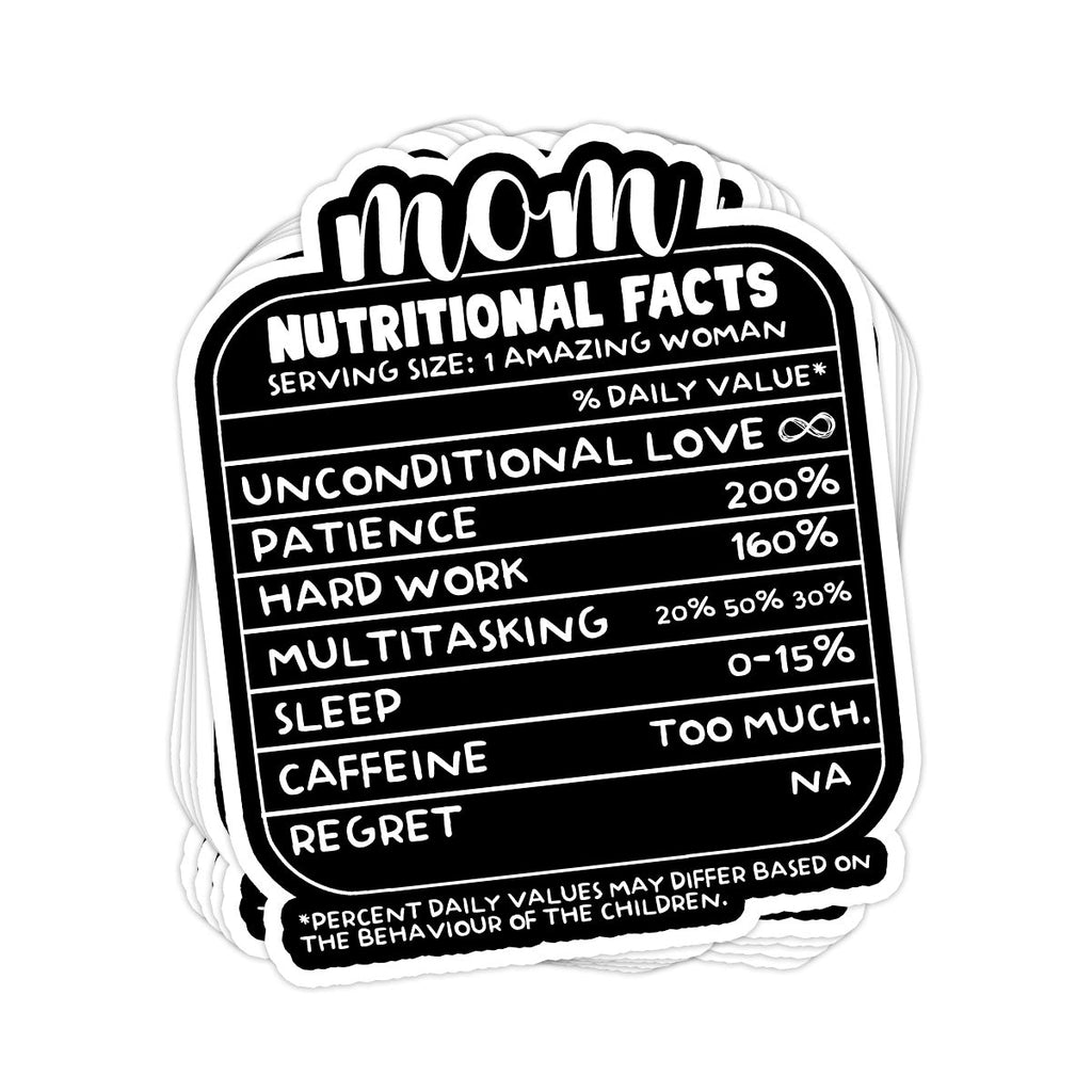 Mom Nutrition Facts Vinyl Sticker