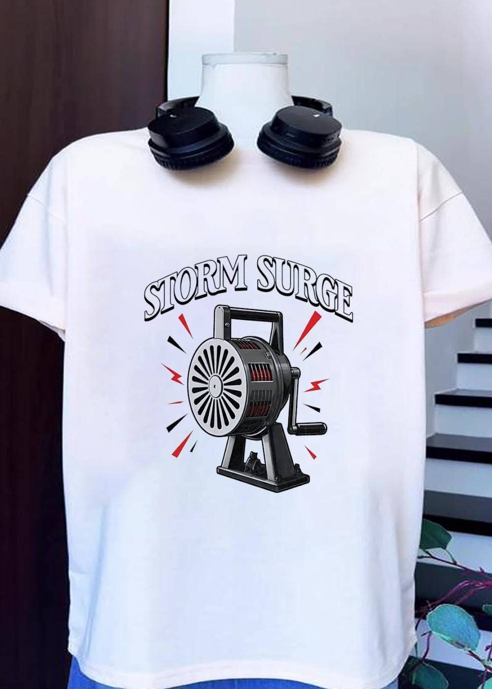 Storm Surge Hand Crank Air Raid Siren Graphic T-Shirt