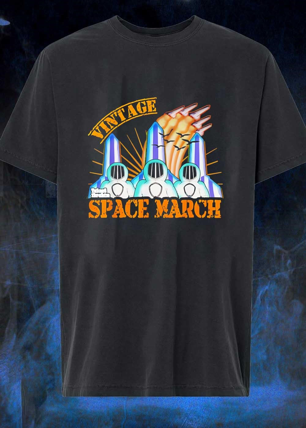Talon Thrashers Space March Three Astronauts Walking Past Tall Obelisks Shirt
