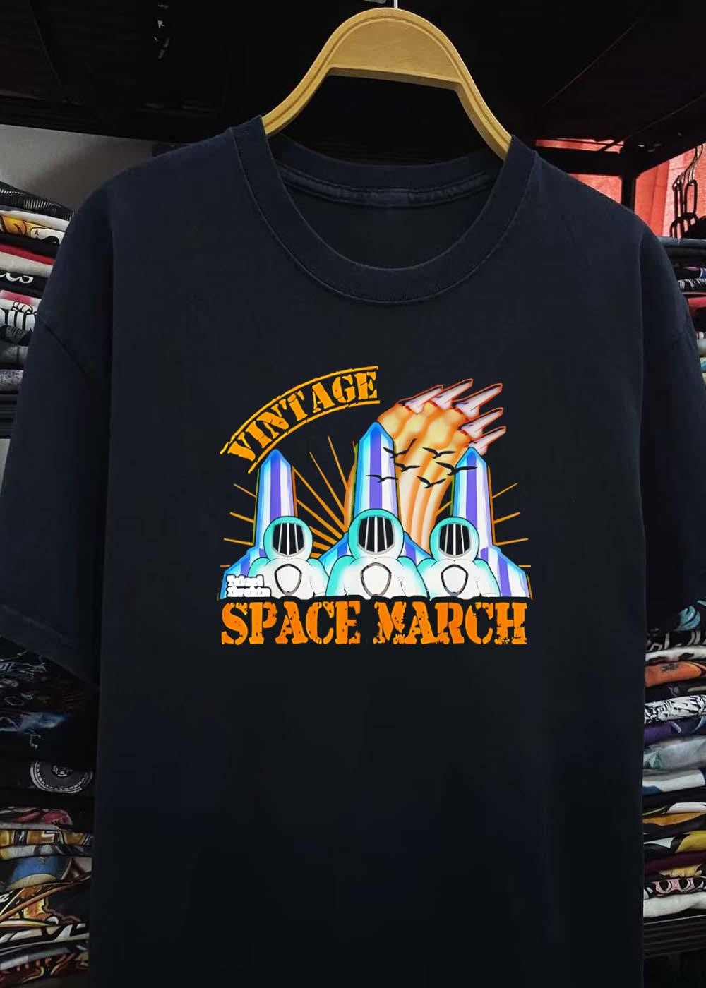 Talon Thrashers Space March Three Astronauts Walking Past Tall Obelisks Shirt