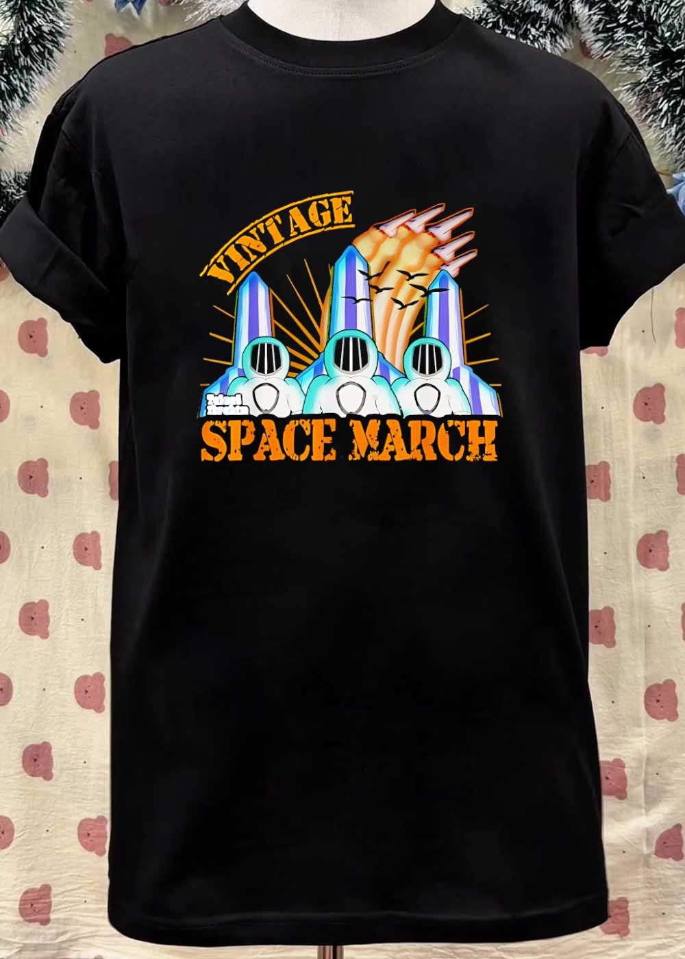 Talon Thrashers Space March Three Astronauts Walking Past Tall Obelisks Shirt