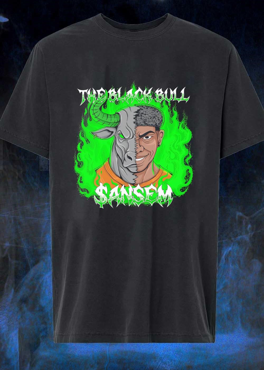 The Black Bull Sansem Half Man Half Bull Green Fire T-Shirt