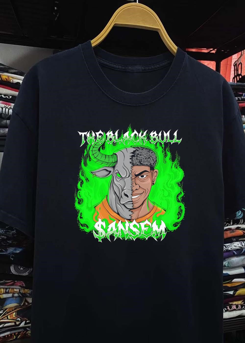 The Black Bull Sansem Half Man Half Bull Green Fire T-Shirt