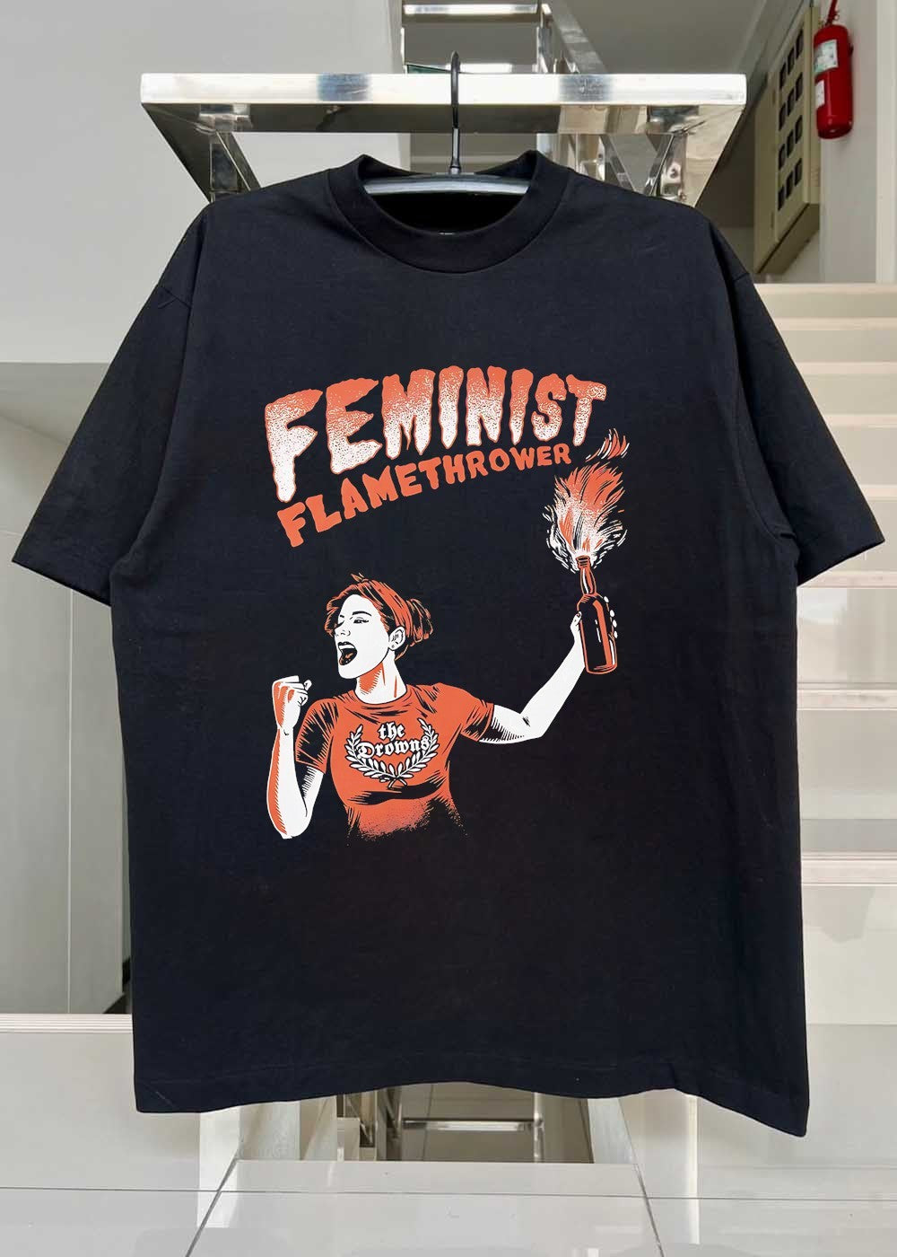 The Drowns Feminist Flamethrower Punk Rock Graphic T-Shirt