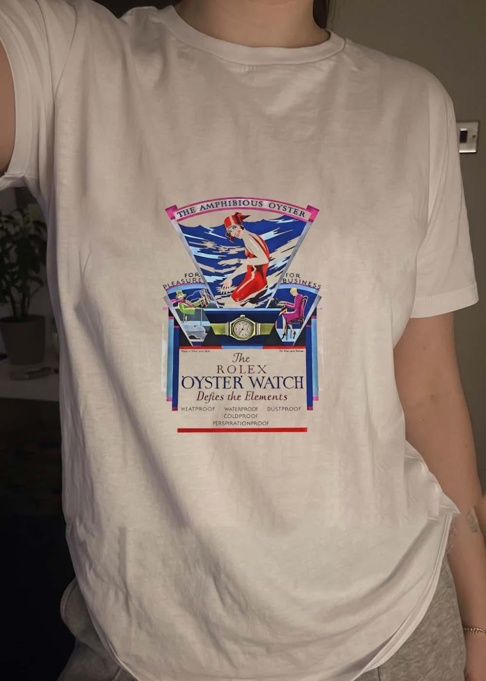 The Rolex Oyster Watch Defies The Elements Vintage Advertisement shirt