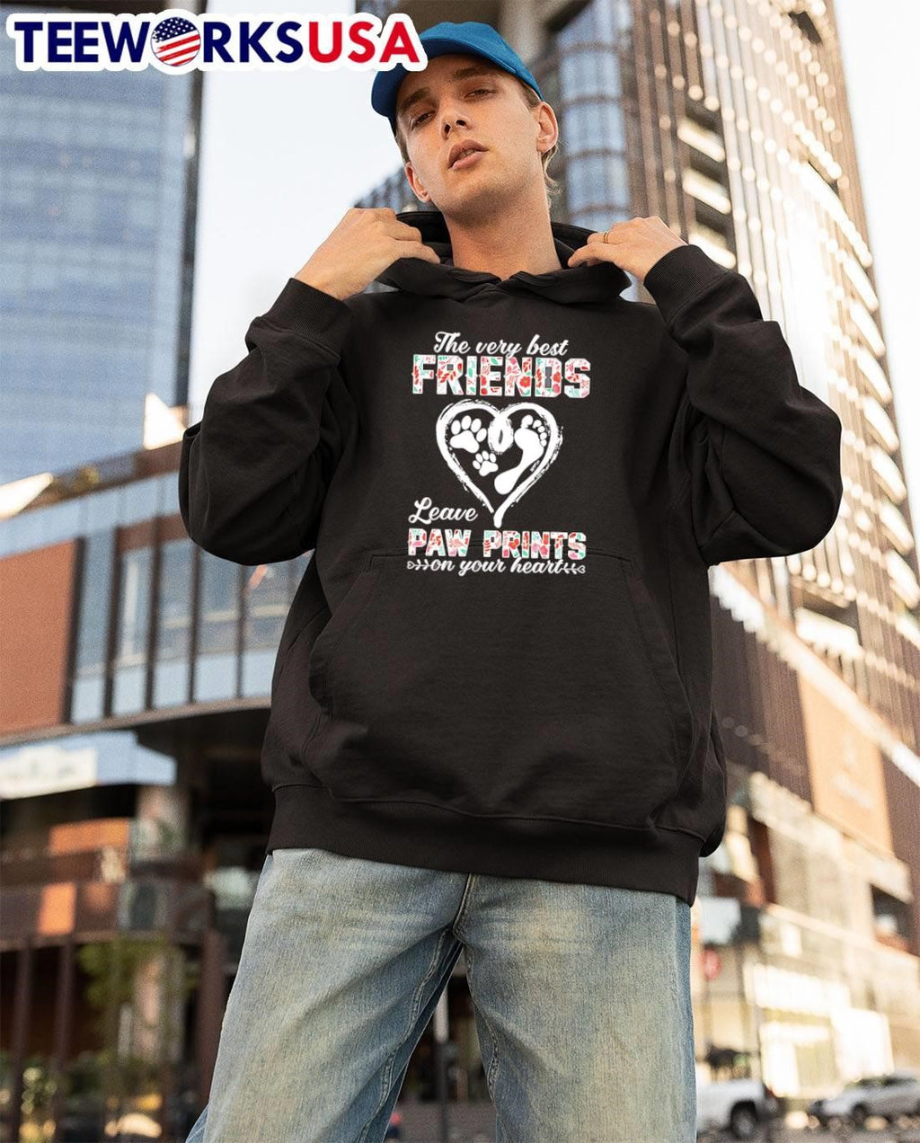 The Very Best Friends Leave Paw Prints on Your Heart Pet Owner T-Shirt