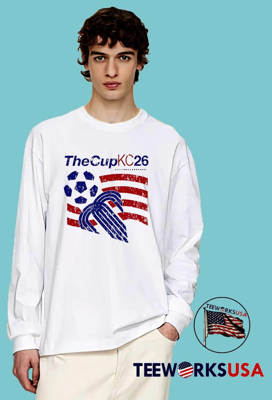 TheCupKC26 Soccer American Flag shirt