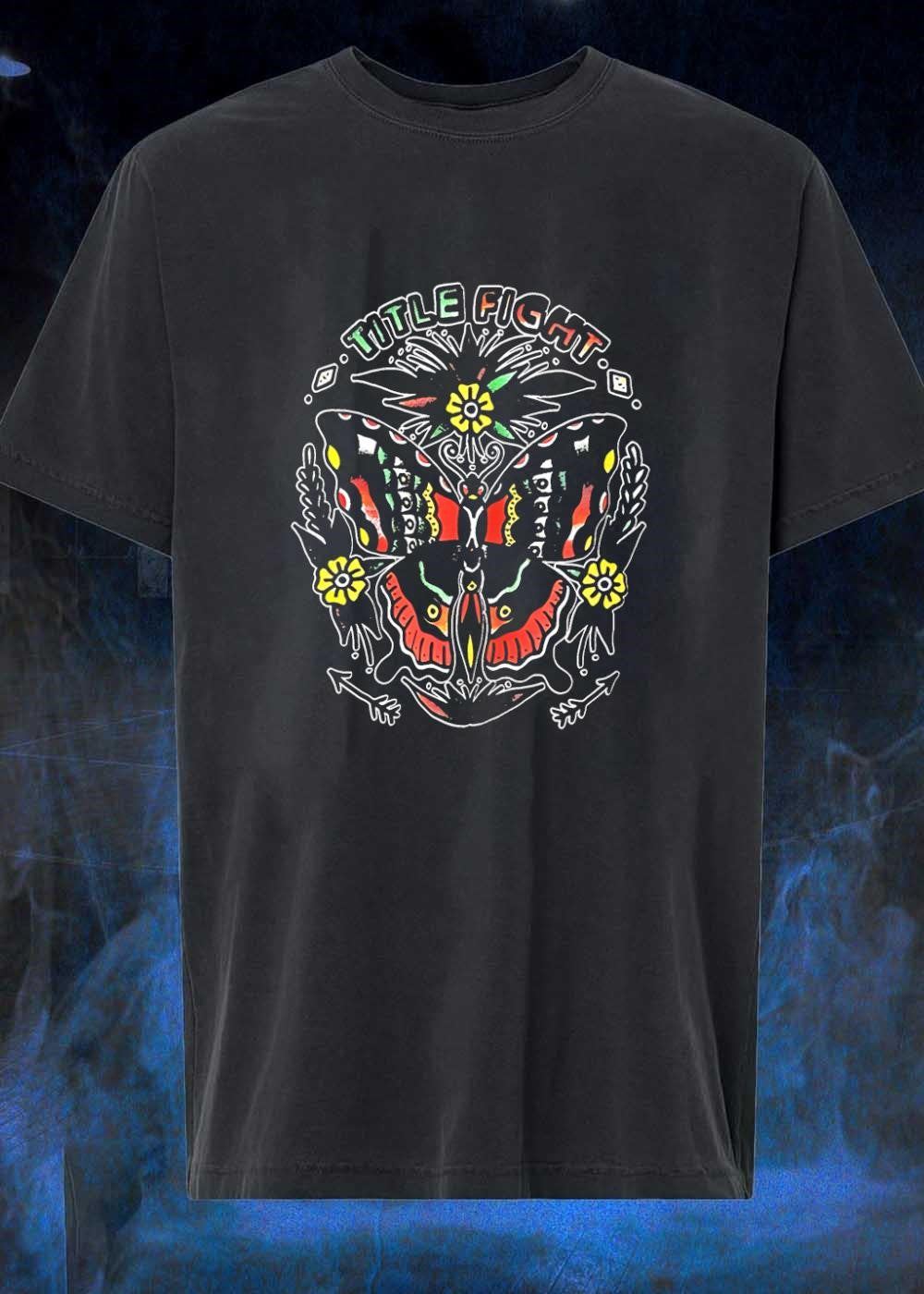 Title Fight butterfly flowers shirt