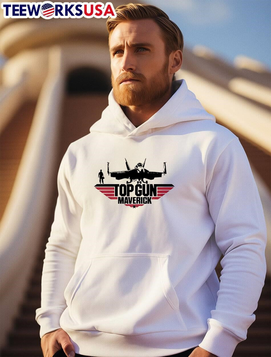 Gun Pilot Standing by Fighter Jet Top Gun Maverick T-Shirt