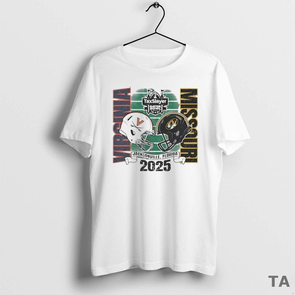 Top Missouri Tigers Vs Virginia Cavaliers 2025 Gator Bowl Helmet Circle T-Shirts, Hoodie, Sweatshirt