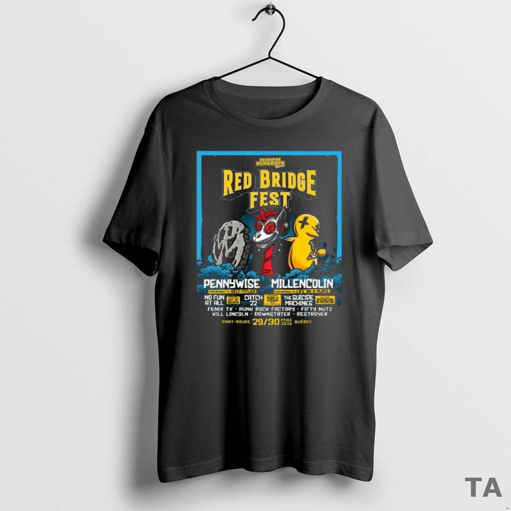 Top Red Bridge Fest 5 29 5 30 2026 Pennywise Millencolin Quebec Canada T-Shirts, Hoodie, Sweatshirt